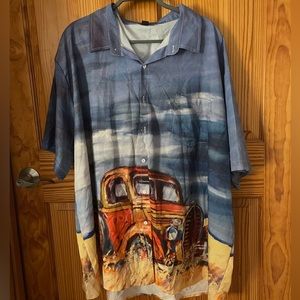 Printed scene button up